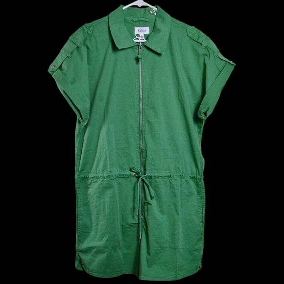 Pistola Meg Short Sleeve Zip Front Jumpsuit. Avocado Color Size M - Picture 3 of 16